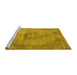 Sideview of Machine Washable Oriental Yellow Industrial Rug, wshurb1914yw