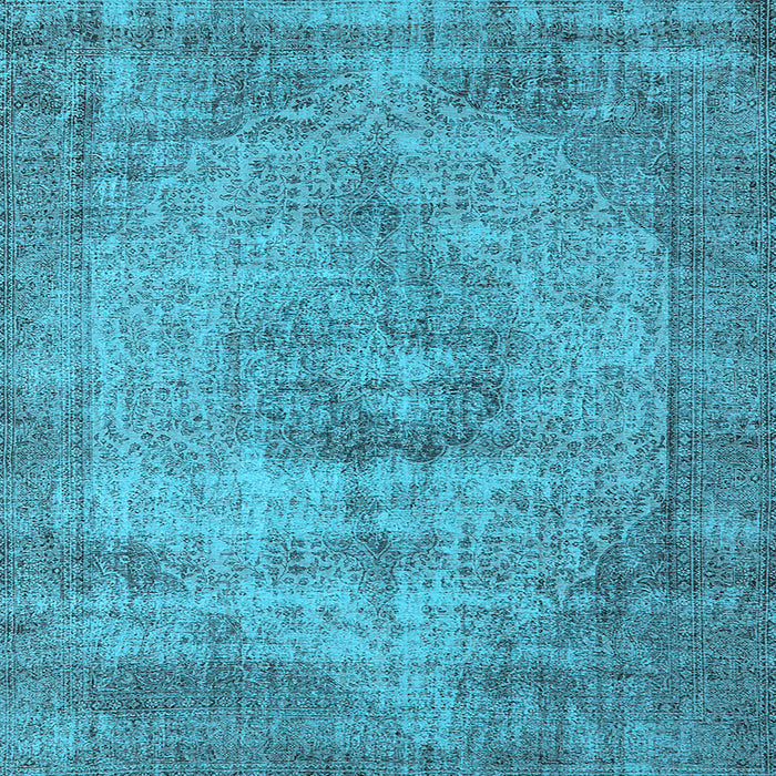 Square Machine Washable Oriental Light Blue Industrial Rug, wshurb1914lblu