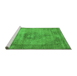 Sideview of Machine Washable Oriental Green Industrial Area Rugs, wshurb1914grn
