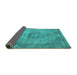 Sideview of Oriental Turquoise Industrial Rug, urb1914turq