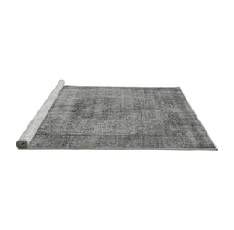 Sideview of Machine Washable Oriental Gray Industrial Rug, wshurb1914gry
