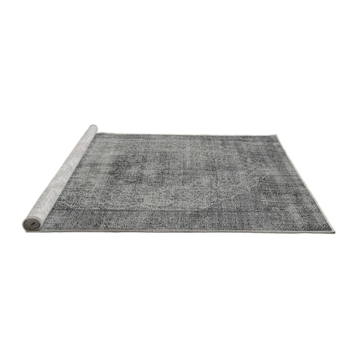 Sideview of Machine Washable Oriental Gray Industrial Rug, wshurb1914gry