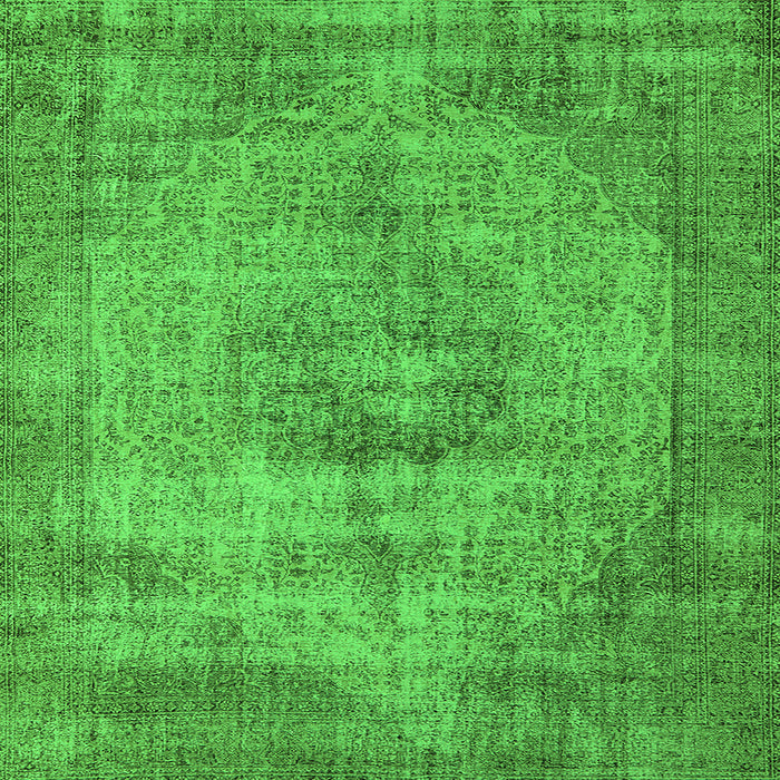 Square Machine Washable Oriental Green Industrial Area Rugs, wshurb1914grn