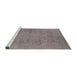 Sideview of Machine Washable Industrial Modern Mauve Taupe Purple Rug, wshurb1915