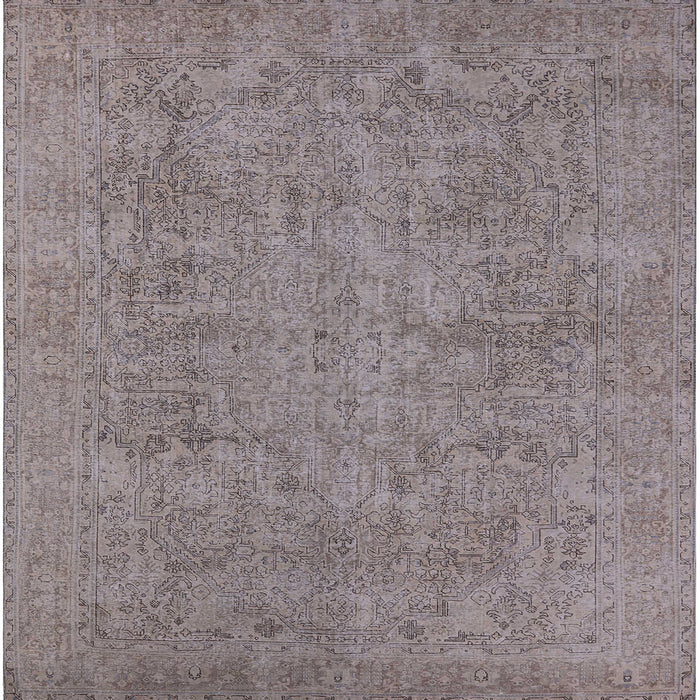 Square Machine Washable Industrial Modern Mauve Taupe Purple Rug, wshurb1915