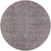 Round Machine Washable Industrial Modern Mauve Taupe Purple Rug, wshurb1915