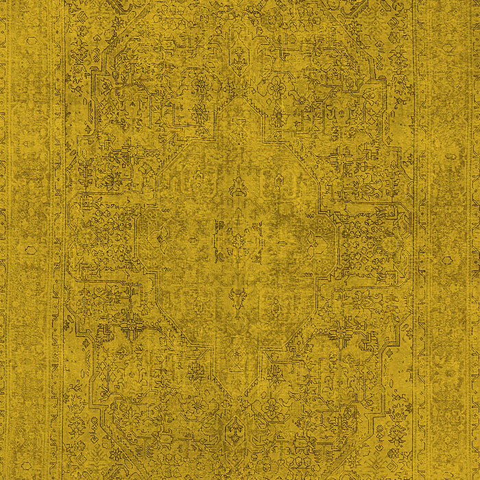 Machine Washable Oriental Yellow Industrial Rug, wshurb1915yw