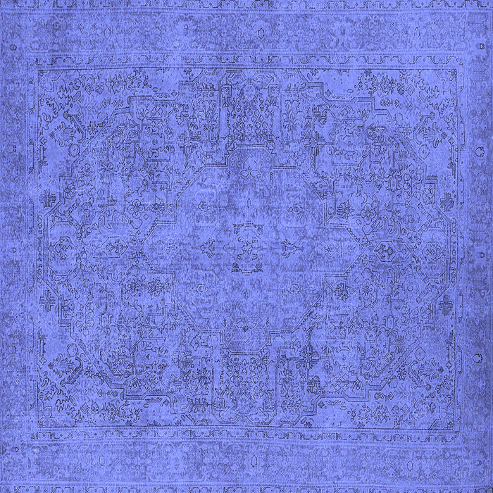 Square Oriental Blue Industrial Rug, urb1915blu