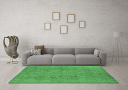 Machine Washable Oriental Emerald Green Industrial Area Rugs in a Living Room,, wshurb1915emgrn