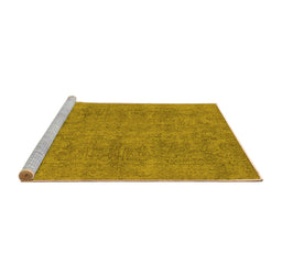 Sideview of Machine Washable Oriental Yellow Industrial Rug, wshurb1915yw