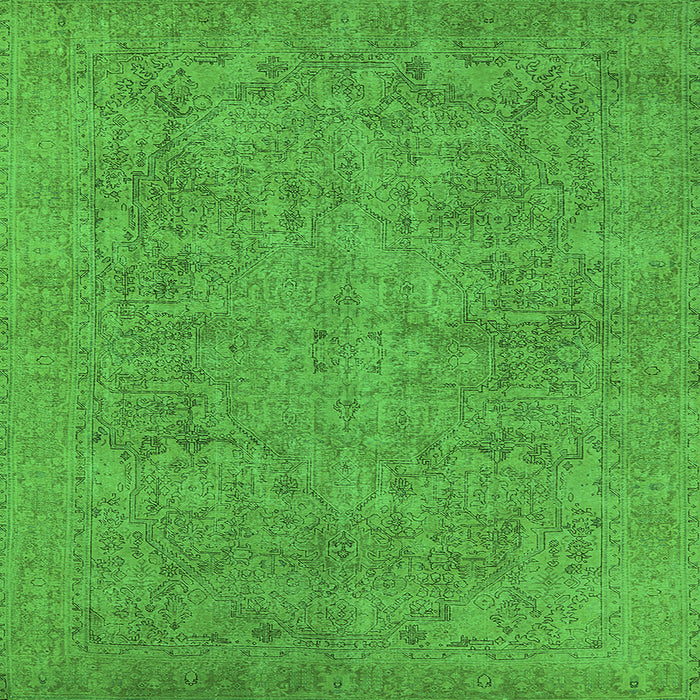 Square Oriental Green Industrial Rug, urb1915grn