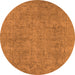 Round Oriental Orange Industrial Rug, urb1915org