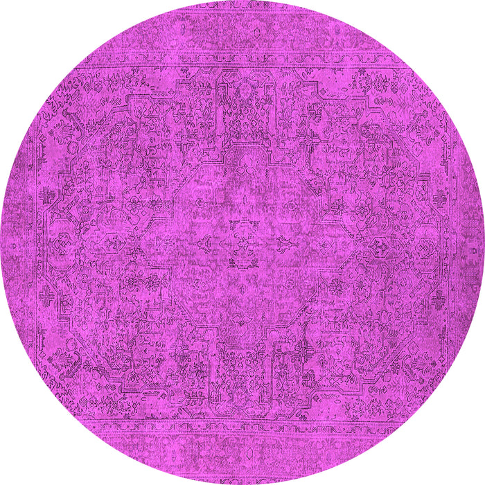 Round Oriental Pink Industrial Rug, urb1915pnk