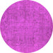 Round Oriental Pink Industrial Rug, urb1915pnk