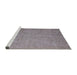 Sideview of Machine Washable Industrial Modern Dark Gray Rug, wshurb1916