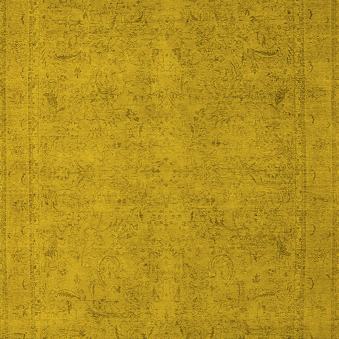 Machine Washable Oriental Yellow Industrial Rug, wshurb1916yw