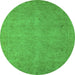 Round Oriental Green Industrial Rug, urb1916grn