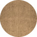 Round Oriental Brown Industrial Rug, urb1916brn