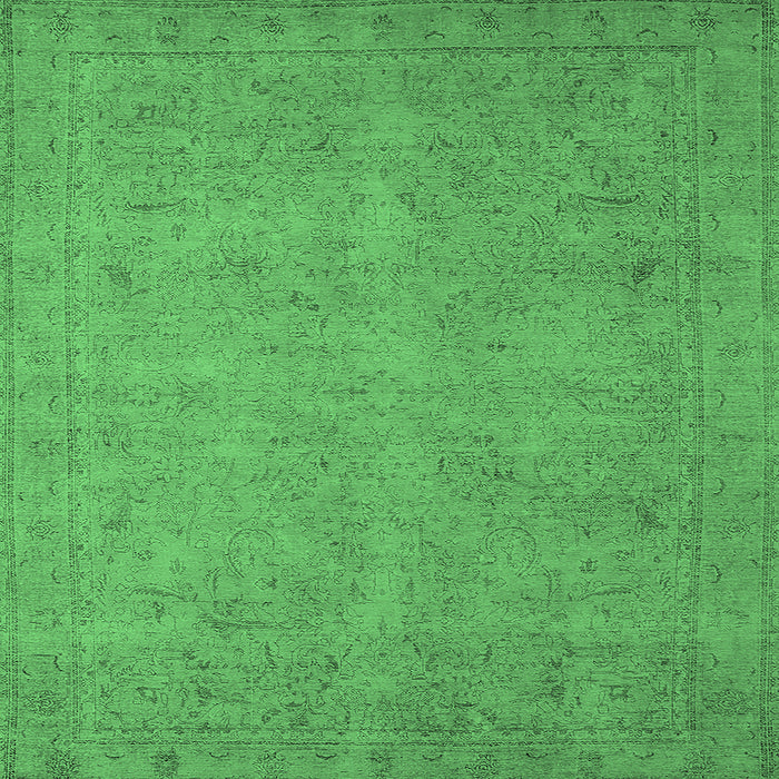 Square Oriental Emerald Green Industrial Rug, urb1916emgrn