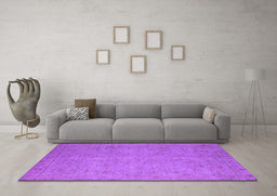 Machine Washable Oriental Purple Industrial Area Rugs in a Living Room, wshurb1916pur