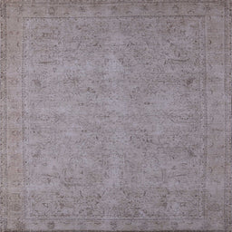 Square Mid-Century Modern Dark Gray Oriental Rug, urb1916