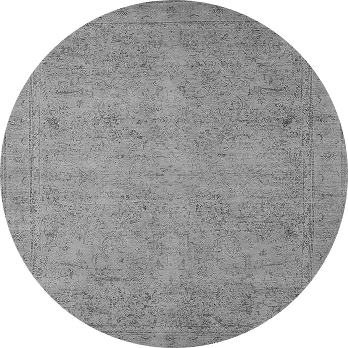 Round Oriental Gray Industrial Rug, urb1916gry