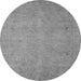 Round Oriental Gray Industrial Rug, urb1916gry