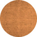 Round Oriental Orange Industrial Rug, urb1916org