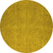 Round Oriental Yellow Industrial Rug, urb1916yw