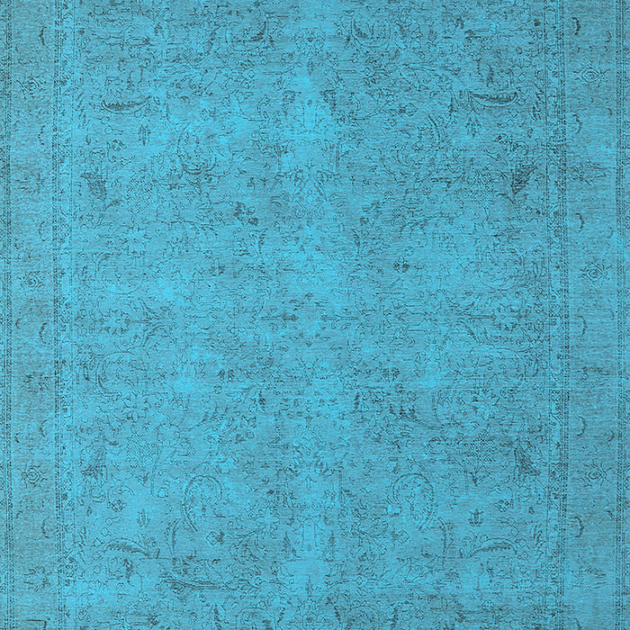 Machine Washable Oriental Light Blue Industrial Rug, wshurb1916lblu