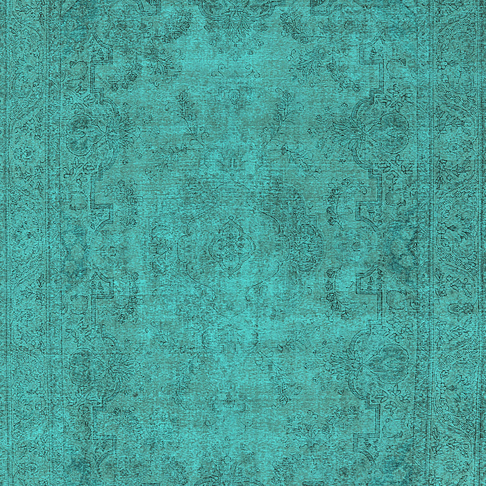Machine Washable Oriental Turquoise Industrial Area Rugs, wshurb1917turq