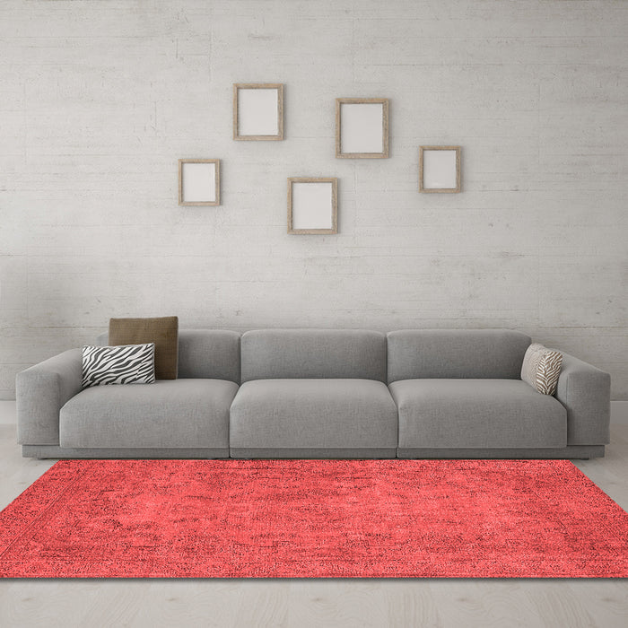 Industrial Red Washable Rugs