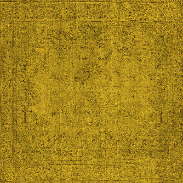 Square Oriental Yellow Industrial Rug, urb1917yw