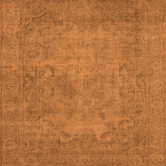 Square Machine Washable Oriental Orange Industrial Area Rugs, wshurb1917org