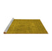 Sideview of Machine Washable Oriental Yellow Industrial Rug, wshurb1917yw