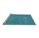 Sideview of Machine Washable Oriental Light Blue Industrial Rug, wshurb1917lblu