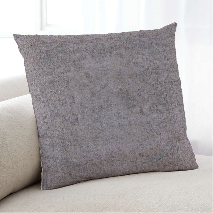 Lifestyle Image of Mid-Century Modern Urban Square Sandstone Brown Throw Pillow, 18 inch by 18 inch, pwurb1917