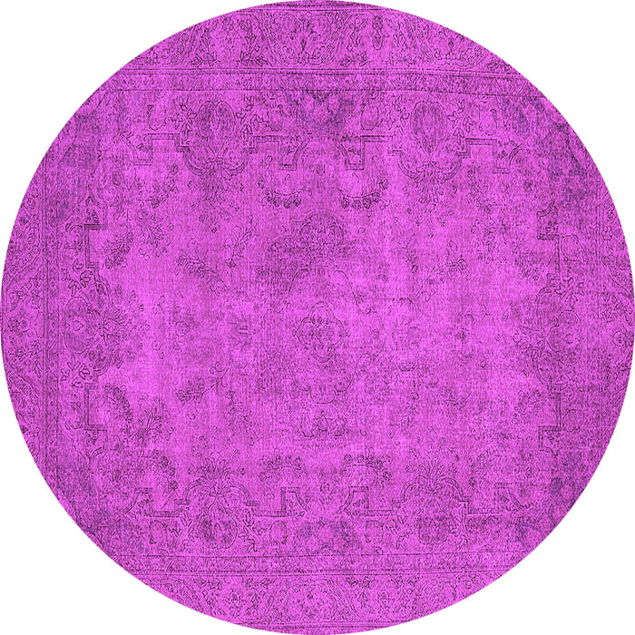 Round Oriental Pink Industrial Rug, urb1917pnk