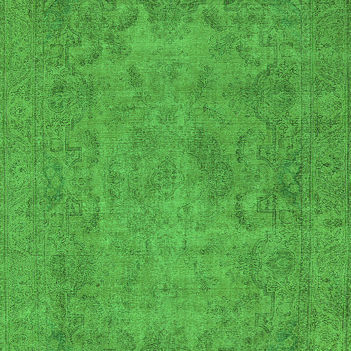 Machine Washable Oriental Green Industrial Area Rugs, wshurb1917grn