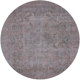Round Machine Washable Industrial Modern Sandstone Brown Rug, wshurb1917