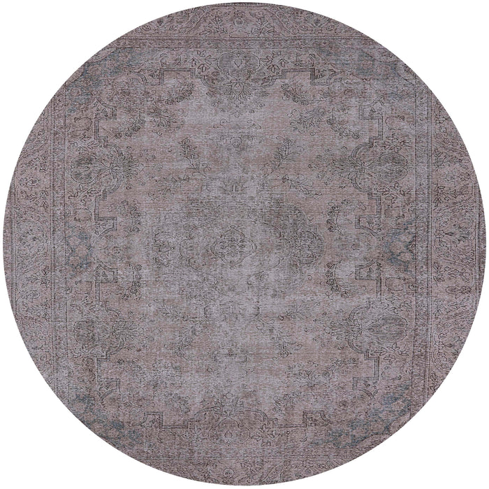 Round Machine Washable Industrial Modern Sandstone Brown Rug, wshurb1917