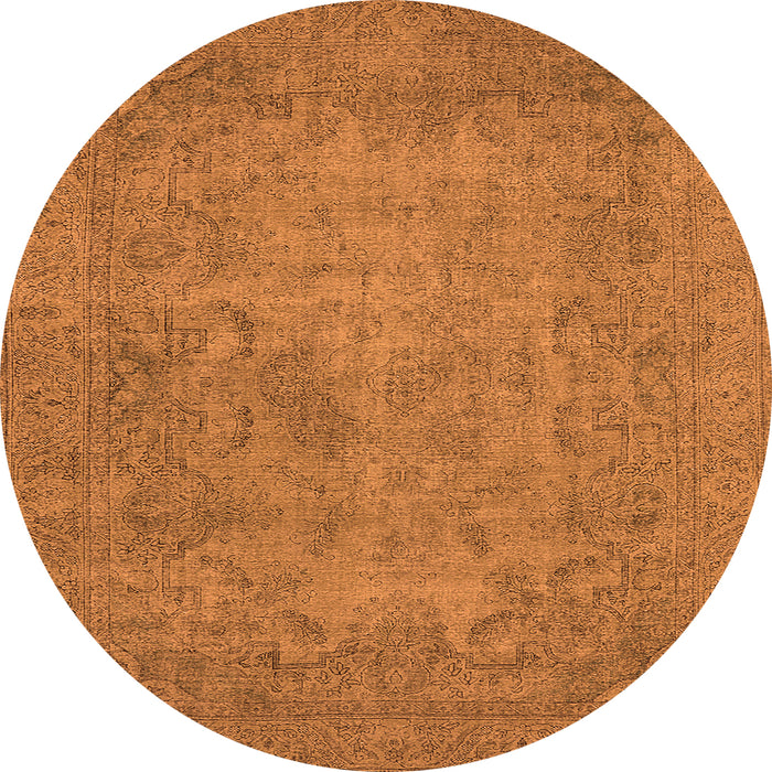 Round Oriental Orange Industrial Rug, urb1917org