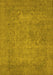 Machine Washable Oriental Yellow Industrial Rug, wshurb1917yw