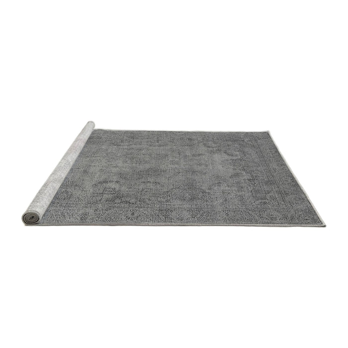 Sideview of Machine Washable Oriental Gray Industrial Rug, wshurb1917gry