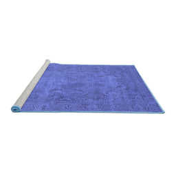 Sideview of Machine Washable Oriental Blue Industrial Rug, wshurb1917blu