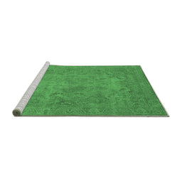 Sideview of Machine Washable Oriental Emerald Green Industrial Area Rugs, wshurb1917emgrn