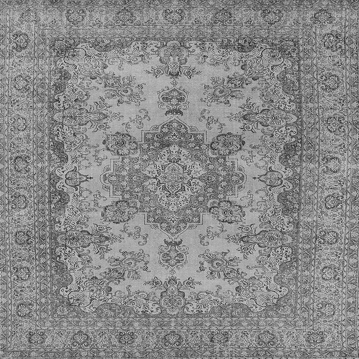 Square Oriental Gray Industrial Rug, urb1918gry
