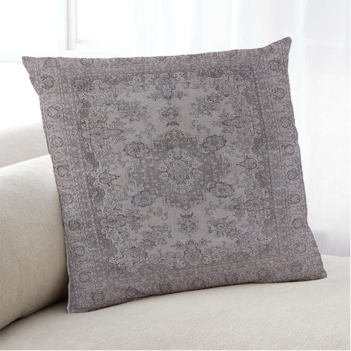 Lifestyle Image of Mid-Century Modern Urban Square Puce Purple Throw Pillow, 18 inch by 18 inch, pwurb1918