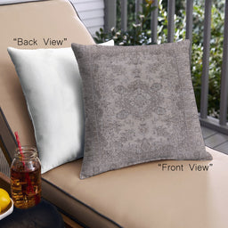 Front View of Mid-Century Modern Urban Square Puce Purple Throw Pillow, 18 inch by 18 inch, pwurb1918