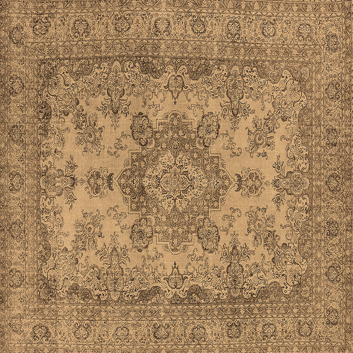 Square Machine Washable Oriental Brown Industrial Rug, wshurb1918brn